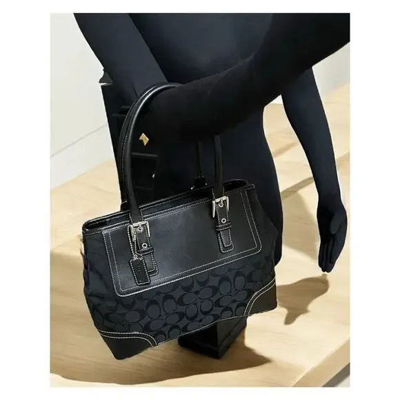 Y2K Coach F11220 Hamptons Signature Satchel Bag
